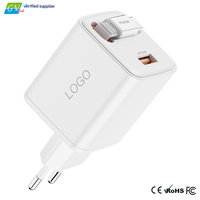 Nouveauté 2026 – Chargeur rapide multifonction 45W GaN avec câble rétractable Type-C USB-A PD 3.0 QC, prise UE, pour téléphones mobiles