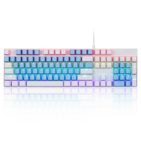 Clavier rétroéclairé RVB 104 touches Type C Rechargeable 2.4G BT Mode double pour ordinateurs de bureau