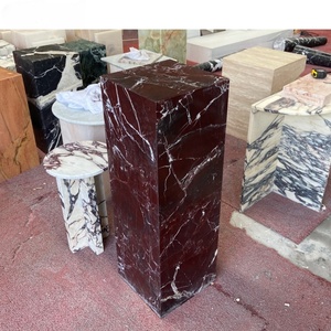 Tavolino in stile moderno con cubo in marmo <span class=keywords><strong>fucsia</strong></span> e Base viola Design rettangolare cavo per mobili decorativi per la casa - Product Image 3