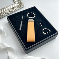 Porte-clés en cuir PU sublimé avec boîte cadeau, porte-clés en similicuir, gravure laser, porte-clés en cuir personnalisés