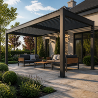 Pergola en aluminium Jiake avec toit à lames motorisées pour jardin, terrasse, espace de loisirs extérieur, projets sur mesure