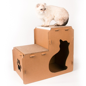 Oem 2 Vloeren Opvouwbare Wandmontage Kat Huis Vervangbare Board Krabpalen Board Golfdocument Kat Scratcher Post - Product Image 5