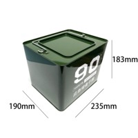 Boîte en métal carrée pour stockage d'aliments d'urgence, conteneur métallique compressible pour biscuits avec poignée pour la conservation des aliments de survie