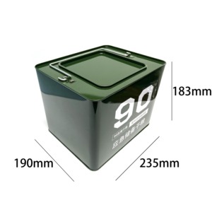 Square Metal <b>Tin</b> Can Emergency Food Storage <b>Tin</b> Compressed Biscuit Metal Container with Handle for Survival Food Reserve - Product Image 5