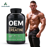 Capsules de créatine monohydrate halal en gros, fournisseur OEM, supplément nutritionnel personnalisé