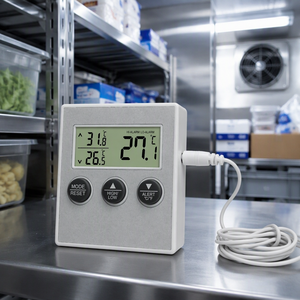 <b>Digital</b> Refrigerator Freezer <b>Thermometer</b> LCD Display Temperature Alarm External Probe C F Switching Cold Storage Monitor - Product Image 5