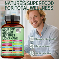 Complément Alimentaire Naturel au Noni en Marque Blanche, 60 Capsules, 24-en-1 avec L-Théanine et Ashwagandha, pour l'Énergie des Hommes et des Femmes, OEM/ODM