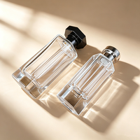 Botol Parfum Kosong Kaca Transparan Anti Bocor Matte Silinder Crimp 50ml 100ml dengan Logo Custom Mewah