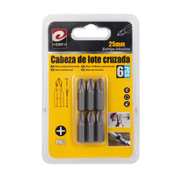 Juego de 12 puntas de destornillador Phillips Erpsl de 6 piezas, Ph2, 25 mm, grado industrial, acabado mate, China
