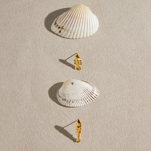 Pendientes de Espina de Pescado, Chapados en Oro de 18K, Acero de Titanio, Forma de Animal, Joyería de Moda para Mujeres y Niñas - Product Image 4