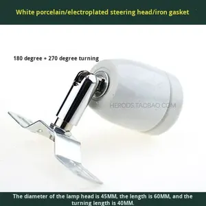 Evrensel Seramik Lamba Tutucu Yüksek Sıcaklığa Dayanıklı 180 Derece Dönen E27 Vidalı Soket Sürüngen Kara Kaplumbağası Kutusu için - Product Image 2