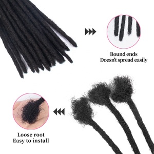 Venta caliente Afro Kinky Human Hair Loc Extensión Ancho (0,3-0,6 cm) Crochet Dreadlock Trenzado de cabello - Product Image 3