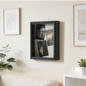 Vitrine en bois massif et verre, cadre profond pour photos, souvenirs, collections avec porte <span class=keywords><strong>à</strong></span> perles uniques - Product Image 3