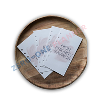 Planificateur personnalisé avec impression graphique, tableau de bord A5 A6 A7 B5 B6, couverture d'insertion en carton blanc pour classeurs à anneaux à reliure à disques