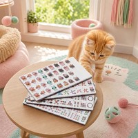 Jeu de Mahjong Acrylique de Luxe Kawaii Moderne Thème Halloween Chat Violet Orange Dégradé Effrayant pour 4 Joueurs Marque U.fun