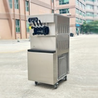 Machine à glace molle 3 saveurs, machine à glace molle automatique pour snack-bars et commerces