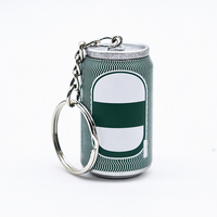 Porte-clés miniature personnalisé en forme de canette de soda simulée et breloque en plastique en forme de bière