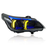 Pièce auto SJC pour BMW Série 5 E60 2003-2010, design LED style yeux de serpent V2, phare avant bicolore blanc/jaune