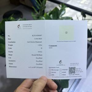 Kim cương nhân tạo 1 carat, màu <span class=keywords><strong>D</strong></span>, độ tinh khiết <span class=keywords><strong>VVS1</strong></span>, cắt tròn sáng, có chứng nhận GRC, kim cương rời - Product Image 5