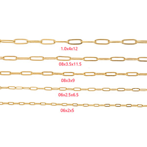 18K Vacuum Plated Stainless Steel Oval Flat Link Paperclip <b>Chain</b> | Gold and Silver Decorative <b>Necklace</b> <b>Chain</b> for Jewelry Making - Product Image 5