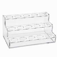 Présentoir personnalisé en acrylique pour flacons de sel de bain, organisateur transparent à niveaux pour pots de spa, avec compartiments ronds, support d'étagère, présentoir de vente au détail avec logo OEM
