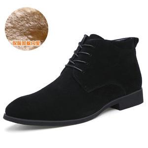 Bottes pour hommes de grande taille 38-48, en cuir de daim de vache, design élégant, imperméables, antidérapantes, chaussures d'hiver pour hommes, bottes décontractées pour hommes - Product Image 1