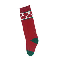 Calcetines Navideños de Punto Jacquard Retro en Oferta, Calcetines con Diseño de Copos de Nieve Rojos y Verdes, Corazones y Árboles de Navidad para Decoración Colgante de Chimenea