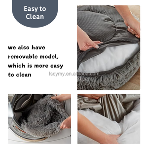 Cojín de peluche para perros <span class=keywords><strong>Cama</strong></span> de perro Camas de <span class=keywords><strong>nido</strong></span> de donut suave para mascotas con cubierta extraíble - Product Image 3