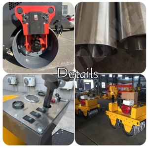 รถบดถนนแบบดรัมคู่เครื่องยนต์ดีเซลระบายความร้อนด้วยอากาศรองรับการอัดดินยางมะตอยแบบเดินตาม - Product Image 4