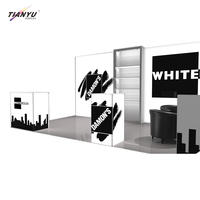 Comptoir d'activation de marque portable avec affichage en tissu tendu rétroéclairé par LED, table d'enregistrement pliable en aluminium pour événements