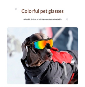 Lunettes de soleil pour <span class=keywords><strong>chien</strong></span>, protection UV, coupe-vent, sangle réglable, monture rose, verres réfléchissants, pour petits chiots et chats - Product Image 1