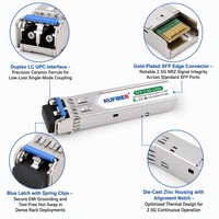 Transceiver Fibre Optique SFP-2.5G-LX20-SM1310 en Gros Usine, 20km LC SMF DDM, Température Industrielle, Étiquette Personnalisée
