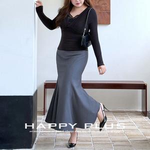 Ensemble élégant jupe queue de poisson grise avec haut et manteau noirs, robe midi moulante en satin pour femme, taille naturelle N9410 - Product Image 2