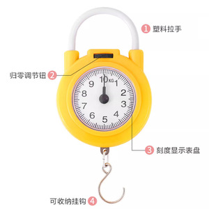 Portable Mechanical Spring Scale 10Kg With Hook For Home And Express Delivery Blue And Yellow Colors - Product Image 5
