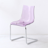 Chaise de salle à manger moderne transparente en acrylique Toyas, siège créatif pour la maison et le salon, avec pieds en métal, pour table et chaises de salle à manger - Vente en gros