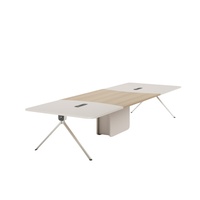 Table de conférence modulaire moderne avec boîte à câbles et pieds en métal pour bureau et salle de réunion