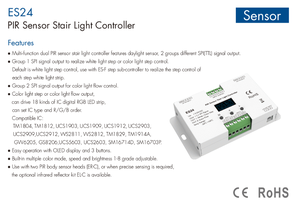 Controlador de Movimiento LED para Escaleras <span class=keywords><strong>ES24</strong></span>, DC 5V 12V 24V, 24 Canales, Luz Nocturna PIR Interior, Regulador de Intensidad para Escaleras, Tira Flexible - Product Image 4