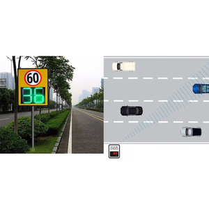 Signal de circulation électrique solaire <span class=keywords><strong>portable</strong></span> avec limite de vitesse radar Conception de visage simple et souriant pour la sécurité routière - Product Image 2