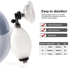 Resucitador Manual de Silicona, Dispositivo Médico Transparente con Certificación CE, Uso en UCI, Tamaños para Adultos, Bebés y Niños S/M/L, Canack SMR Clase <span class=keywords><strong>II</strong></span> - Product Image 6