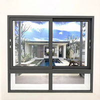 Fenêtres en aluminium pour maisons, fenêtre coulissante en aluminium à double rail à pont thermique brisé, économie d'énergie, étanche, insonorisée, garantie 5 ans