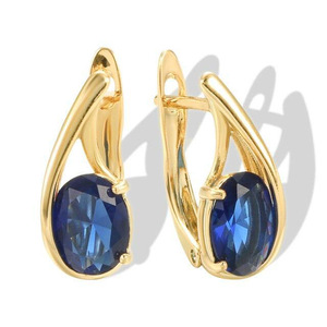 Vintage Blue Oval <b>Ear</b> <b>Cuff</b> <b>Earrings</b> for Women Simple Daily Wear <b>Ear</b> Accessories - Product Image 1
