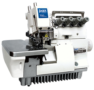 Machine à coudre industrielle DT 700-5 à grande vitesse, 5 fils, surjeteuse plate manuelle avec moteur neuf et pied entraîneur - Product Image 1