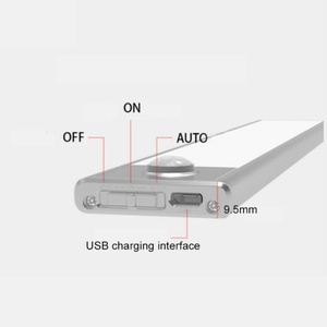 Ultra-Thin <b>LED</b> Motion <b>Sensor</b> <b>Light</b> Modern Design Aluminum Strip for Indoor Lighting for Kitchen Cabinets Closets Bathrooms - Product Image 2