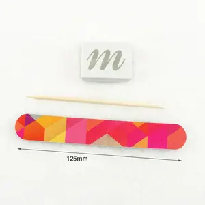 Ziri Wholesale Manicure Pedicure Tool Mini Nail File Wood Stick Pusher Mini Sponge Block Buffer Kit