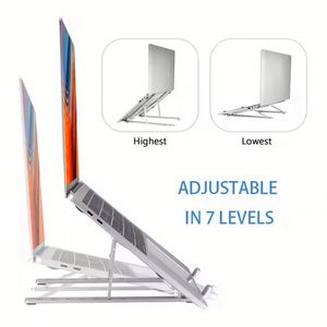 Support d'ordinateur portable vertical réglable à 7 niveaux, pliable, ergonomique, en métal, portable, pour tablette, bureau, maison, école, ordinateur de bureau - Product Image 5
