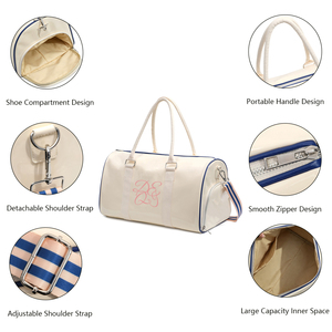 Sac de voyage week-end en cuir brillant avec compartiment à chaussures, grand sac de voyage imperméable pour les voyages d'affaires et le sport - Product Image 3