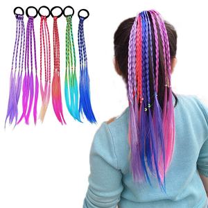 Venta al por mayor peluca trenza africana con banda de goma 15 pulgadas 4 hebras <span class=keywords><strong>pelo</strong></span> trenzado sintético <span class=keywords><strong>niñas</strong></span> extensiones de cola de caballo <span class=keywords><strong>Afro</strong></span> Twist trenza - Product Image 1