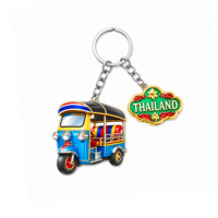 Porte-clés en résine personnalisé OEM, atmosphère tropicale thaïlandaise, forme créative, logo personnalisé, souvenir de voyage d'Asie du Sud-Est