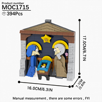 Imagen del Nacimiento de Jesús, Calcetines Creativos, Kits de Ladrillos MOC, Contenedor, Ladrillos DIY, Bloques de Construcción, Juguetes para Niños MOC1715