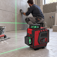 Niveau laser vert 4D 16 lignes 360 degrés avec auto-nivellement pour la construction de sols, murs et plafonds